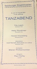 TANZABEND Tilly LOSCH,H.KREUTZBERG,Salzburg  August 1927 , Programmzettel,