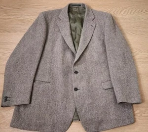 Vintage 1980s Donegal Tweed Kevin & Howlin Wool Academia Twill Weave Blazer 48 L - Picture 1 of 15