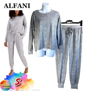 NWT - Alfani S French Terry Lounge Pajama Set Grey Animal 100135040MS $70 - Picture 1 of 15