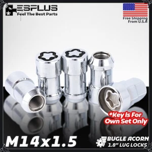 4 Pc Chevrolet Wheel Lock W Key M14x1.5 Chrome Fit Blazer/Colorado/Silverado - Picture 1 of 9