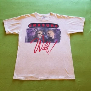 T-shirt Erasure Vintage TOUR XL Wild Concert 1989 Wild! Band '89 NON CD vinile - Foto 1 di 11