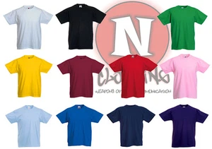 Fruit of the Loom blank plain Childrens Kids t-shirt 1-13 years school craft - Picture 1 of 12