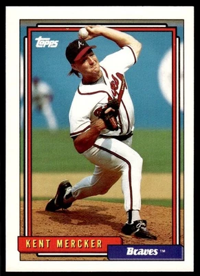 1992 TOPPS KENT MERCKER #596 ATLANTA BRAVES 1925 - Image 1 of 2