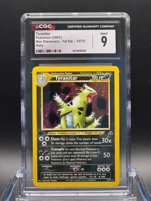CGC 9 MINT ✨ - Tyranitar 12/75 Neo Discovery 1st Edition Holo - Image 1 of 2