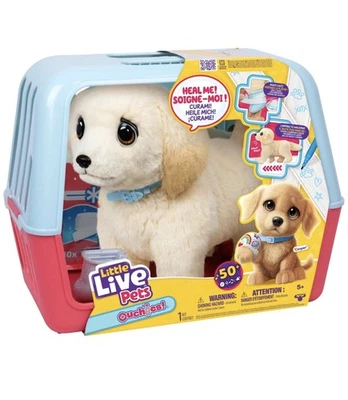 BRANDED Little Live Pets Ouchies Cooper the Retriever Puppy Dog Pet Playset Toy Plush