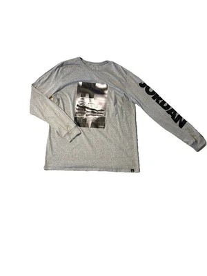 罕见 Jordan Legacy AJ11 男式 Concord 长袖灰色衬衫 Jumpman 大号 Y2K — 第 1/4 张图片