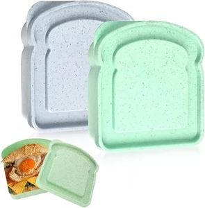 Sandwich Containers, Containers for Lunch Boxes, Green & Blue - Picture 1 of 6
