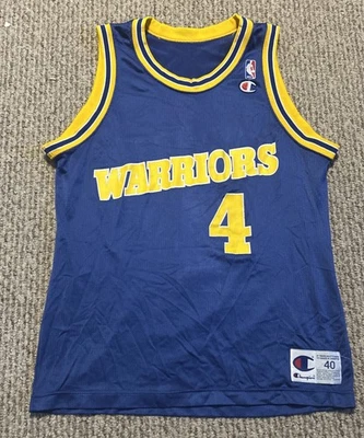 Camiseta Chris Webber Vintage Champion Feita nos EUA NBA Golden State Warriors #4 Tamanho 40 - Imagem 1 de 4