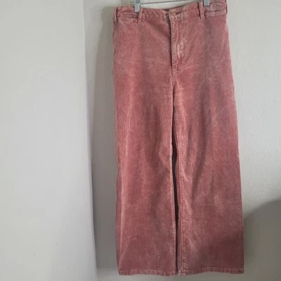 Pilcro Anthropology Talla 27 Pantalón Pana Pierna Ancha Imitación Bolsillos Cremallera Botón Foto 1 de 4