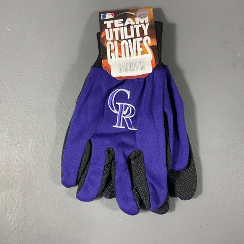 Colorado Rockies Two Tone Team Utility Gloves MLB Baseball Black Purple Sports Cover