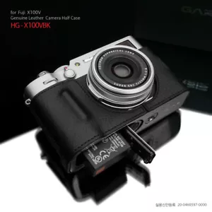 Media funda de cuero genuino Gariz HG-X100VBK para Fuji X100V, negra - Imagen 1 de 8