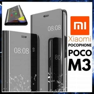 Cover Flip For Xiaomi Pocophone Slightly M3 Case Book Mirror Clear View 360° - Picture 1 of 12