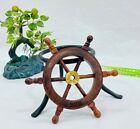 Handmade Nautical Brown Wooden Shark 6 Inch Nautical Collectible Boat Steering S