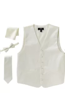 Men's Steven Land Luxury 4-Piece Vest Set-Small, Cream - Picture 1 of 3