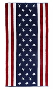The Big One® Oversized American Flag Blue Red Beach Towel 36 in. W x 72 in. L - Picture 1 of 2