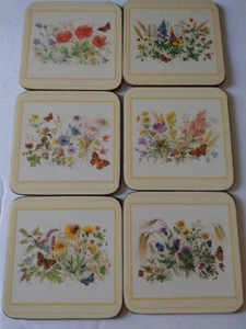Royal Table  6 Drink Coasters NIB Country Flowers  - Picture 1 of 5