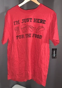 "I'm Just Here For The Food" Sarcastic Humor Graphic Novelty Funny T Shirt Lg - Picture 1 of 3