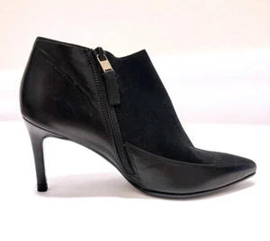 L.K. BENNETT Leather Ankle Boots US 5.5 (EU 36) "Amanda" Zip Up 3.5" Heel Black - Picture 1 of 18