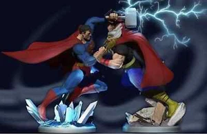 Kit Modelo Estatua Escultura Diorama Thor vs. Superman Sin Pintar/Sin Montar - Imagen 1 de 1