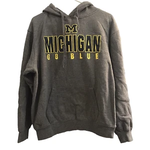 Michigan Hoodie Men’s Long Sleeve Navy Large Hooded Sweatshirt Go Blue - Picture 1 of 4