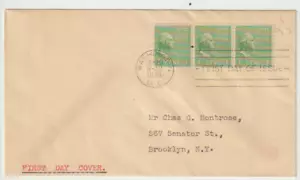 US Scott #839 Coil Strip of 3 FDC Presidential Series Washington - Picture 1 of 1