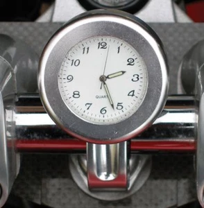 ANALOGUE MOTORCYCLE CLOCK  - SILVER LOOK - Picture 1 of 1