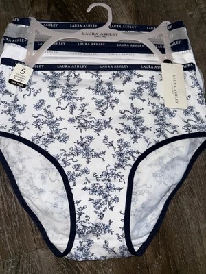 Calzoncillos para mujer Laura Ashley bragas florales 5 pares mezcla de algodón (R) ~ L Foto 1 de 4