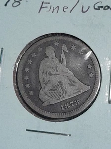 1878 Liberty Seated 25c - Picture 1 of 2