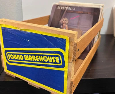 Sound Warehouse 7" Vinyl Record 45RPM Wood Storage Case + Record Lot (26) - Image 1 of 4