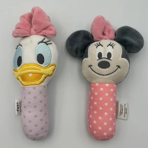 Disney Bebé Peluche Sonajeros Minnie Mouse y Pato Margarita Portátil Lote de 2 - Imagen 1 de 5
