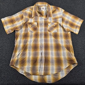 VINTAGE Ely Cattleman Western Shirt XXL B Plaid Pearl Snap Cowboy Rodeo - Picture 1 of 12