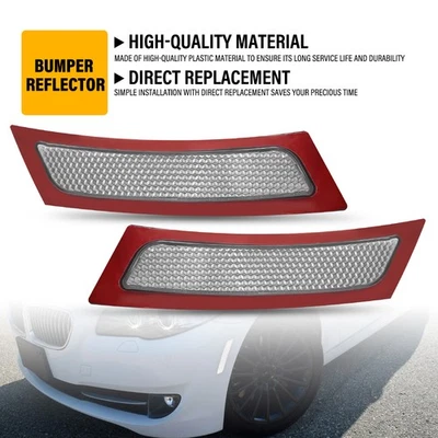 Reflectores de marcador de parachoques delantero laterales transparentes L+R para BMW 2011-2016 550i 545i Base Foto 1 de 4