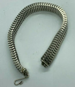 EXCELENTE PULSERA DE ESLABONES ESTILO SERPIENTE ANCHA SLINKY CUADRADA PLATA ESTERLINA VE345 - Imagen 1 de 11