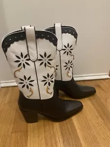 UO Black & White Cowboy Boot - Picture 1 of 11