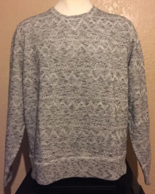 NUEVA Sudadera Levi's Hecha y Hecha a Mano Para Hombre Talla XL Gris Geométrica Cuello Redondo Foto 1 de 4