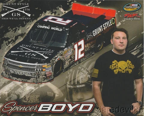 2017 Spencer Boyd Grunt Style Chevy Silverado NASCAR CWTS postcard Cover