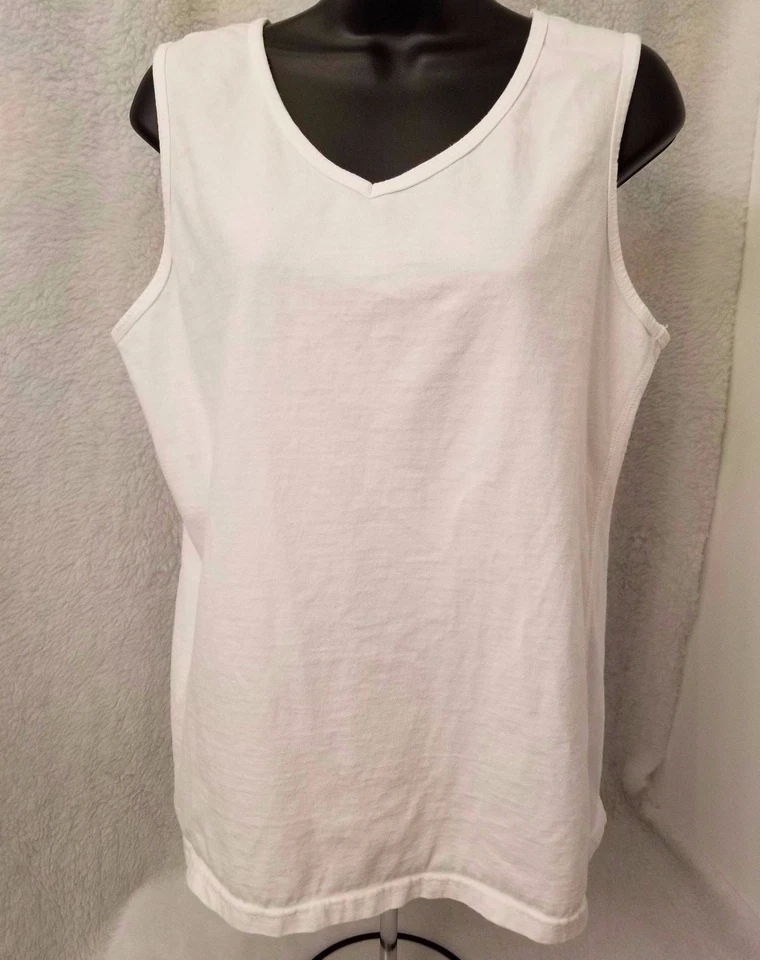 Basic Editions Womens Shirt Top Blouse Size L Large White - Image 1 of 3