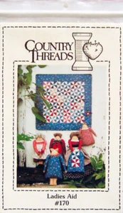 1991 Country Threads "LADIES AID" 2 Dolls & Pinwheel Quilt PATTERNS #170 - Picture 1 of 3