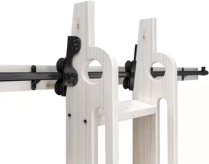 13.2FT Sliding Library Ladder Black Track Kit,Stand up Tensible Rolling Hardware - Picture 1 of 6