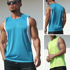 Men's Quick-Drying Tank Top Bodybuilding Muscle Sleeveless Gym Workout Vest ✲ ∂ - Picture 1 of 17