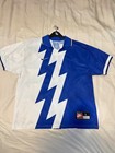 Nike template Arsenal football shirt 1995 1996 JVC lightning thunder blue Large