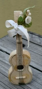 OLD VTG FOLK ART HAND MADE MINIATURE GUITAR WOOD PRIMITIVE TOY TRENCH ART MEXICO - Picture 1 of 12