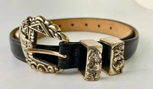 Women’s Belt Brighton Museum M36303 Noah’s Ark Black Sz L Fits 30-34” EUC - Picture 1 of 8