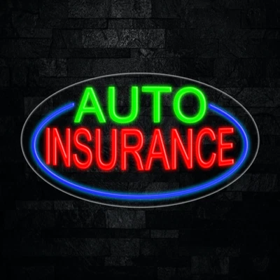 Auto Insurance LED Neon Sign 28"L x 16"H #34143 - Image 1 of 3