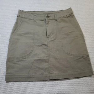 Patagonia Skirt Women's Worn Wear Size 4 Light Olive/Khaki Denim Mini Tennis - Picture 1 of 10