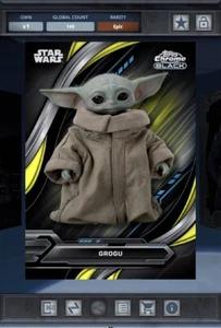 Star Wars Card Trader Chrome Black 2024 Grogu Yellow Lazer Epic DIGITAL - Picture 1 of 2