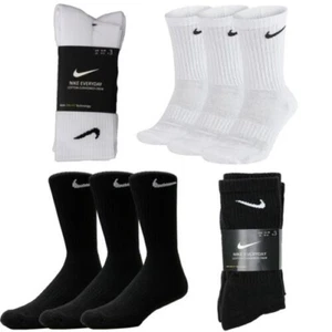 Nike Socks Mens Sports Cotton Everyday Lightweight 3 Pairs Soft Crew Sock - Picture 1 of 21