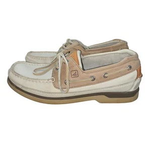 Sperry Mako 2-Eye Canoe Men Size 9 Moc Comfort Leather Top Spider Boat Shoes - Picture 1 of 7