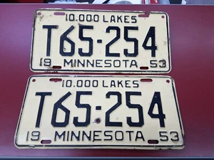 1953 Minnesota License Plates - Matched Set - Picture 1 of 2