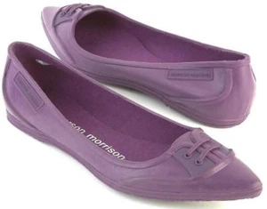 New SIGERSON MORRISON Women Rubber Pointy Toe Rain Skimmer Flat Shoe Sz M - Picture 1 of 18